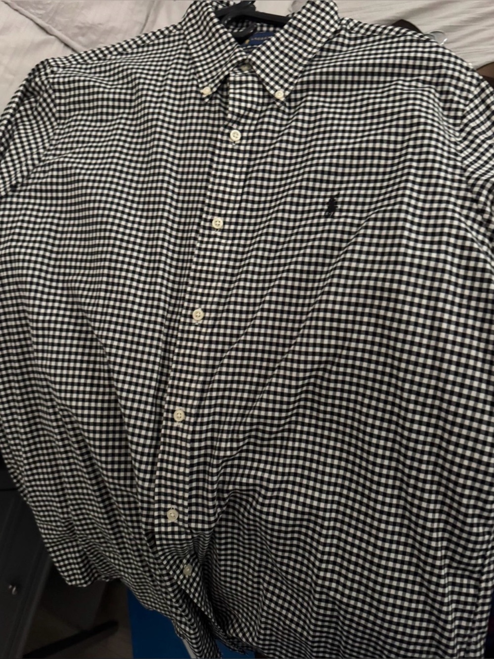 Ralph Lauren Black & White Gingham Button-Down Shirt
